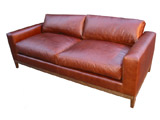 J Green Furniture Gracie Leather Sofa walnut surround 